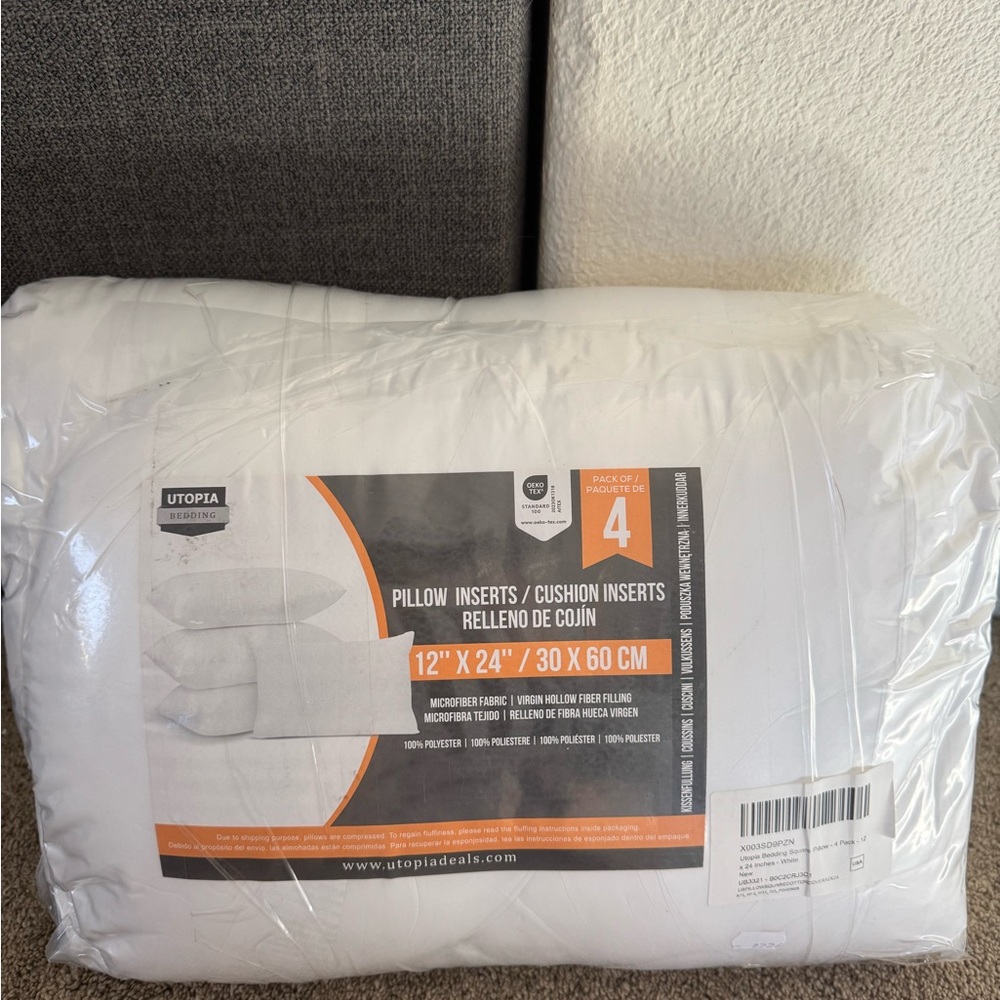 Alternative White Pillow Inserts - Set of 4